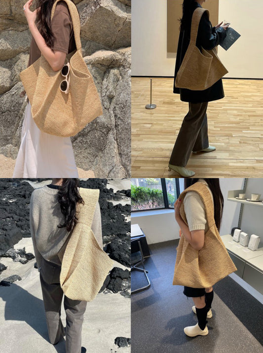 【WE ARE】韓國Archivepke Took bag 大號草編單肩包 OVBSX25104