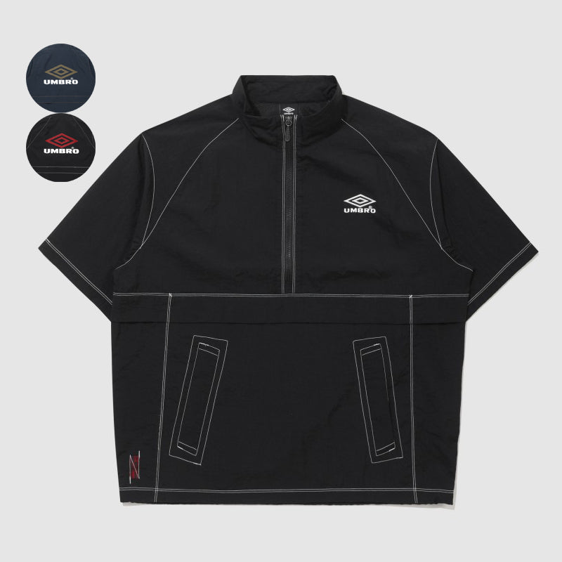 【WE ARE】韓國Umbro 外車線 背面logo 半拉鍊短袖上衣UQ223CWT59