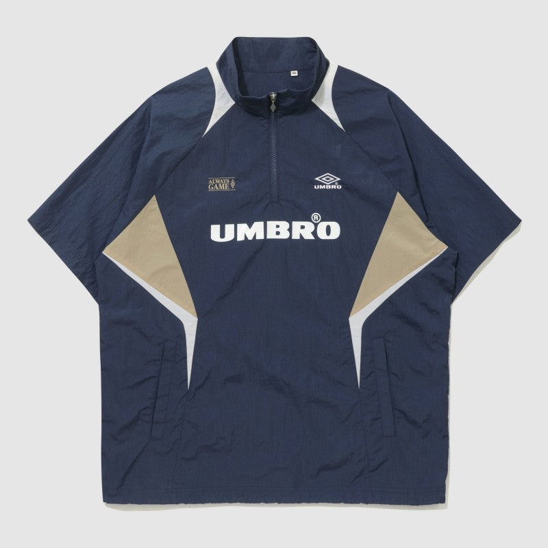 【WE ARE】韓國Umbro 拼色半拉鍊短袖上衣UQ223CWT52