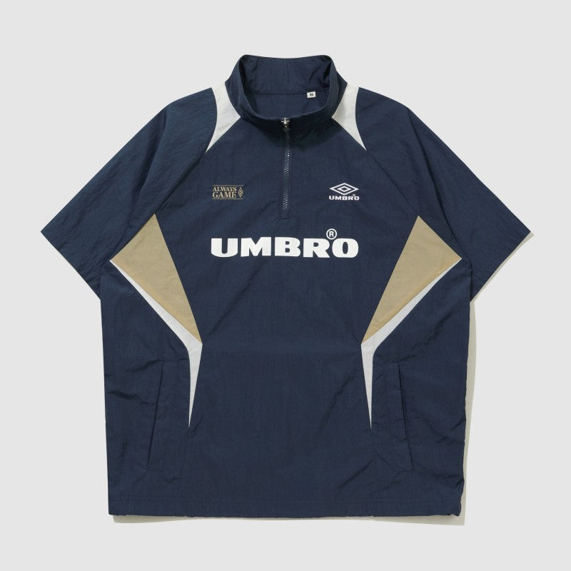 【WE ARE】韓國Umbro 拼色半拉鍊短袖上衣UQ223CWT52