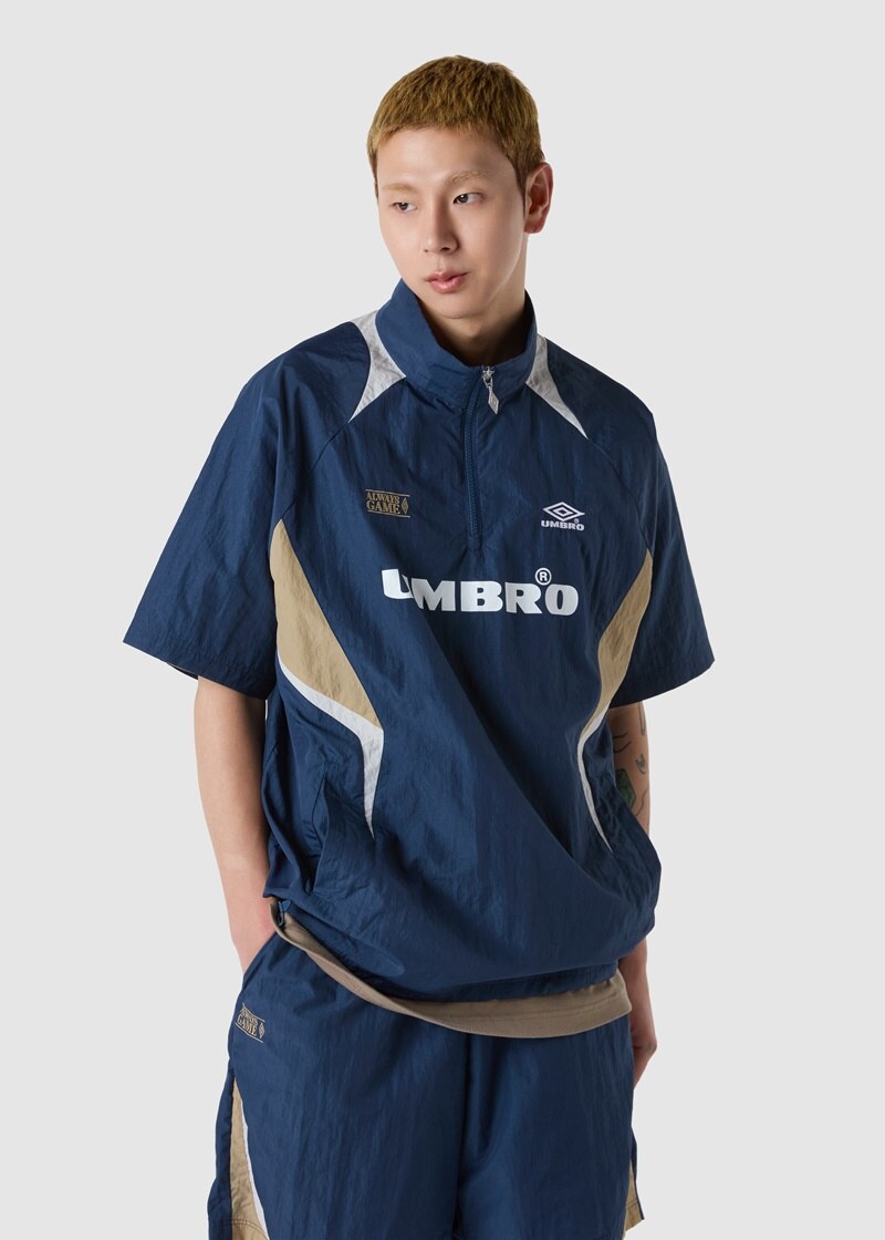 【WE ARE】韓國Umbro 拼色半拉鍊短袖上衣UQ223CWT52