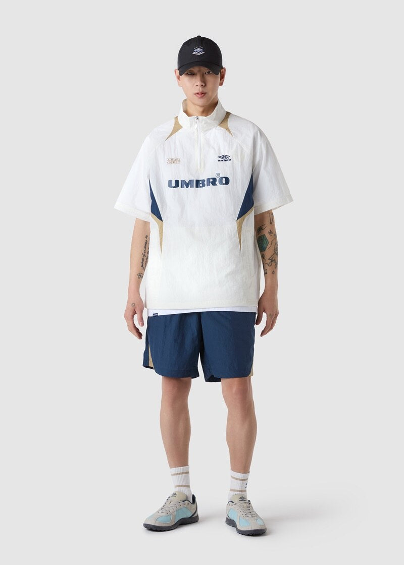 【WE ARE】韓國Umbro 拼色半拉鍊短袖上衣UQ223CWT52