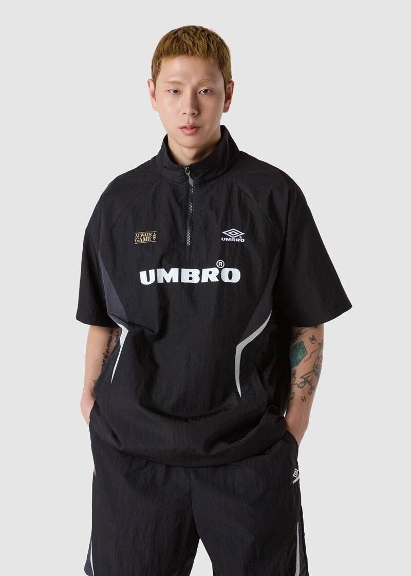 【WE ARE】韓國Umbro 拼色半拉鍊短袖上衣UQ223CWT52