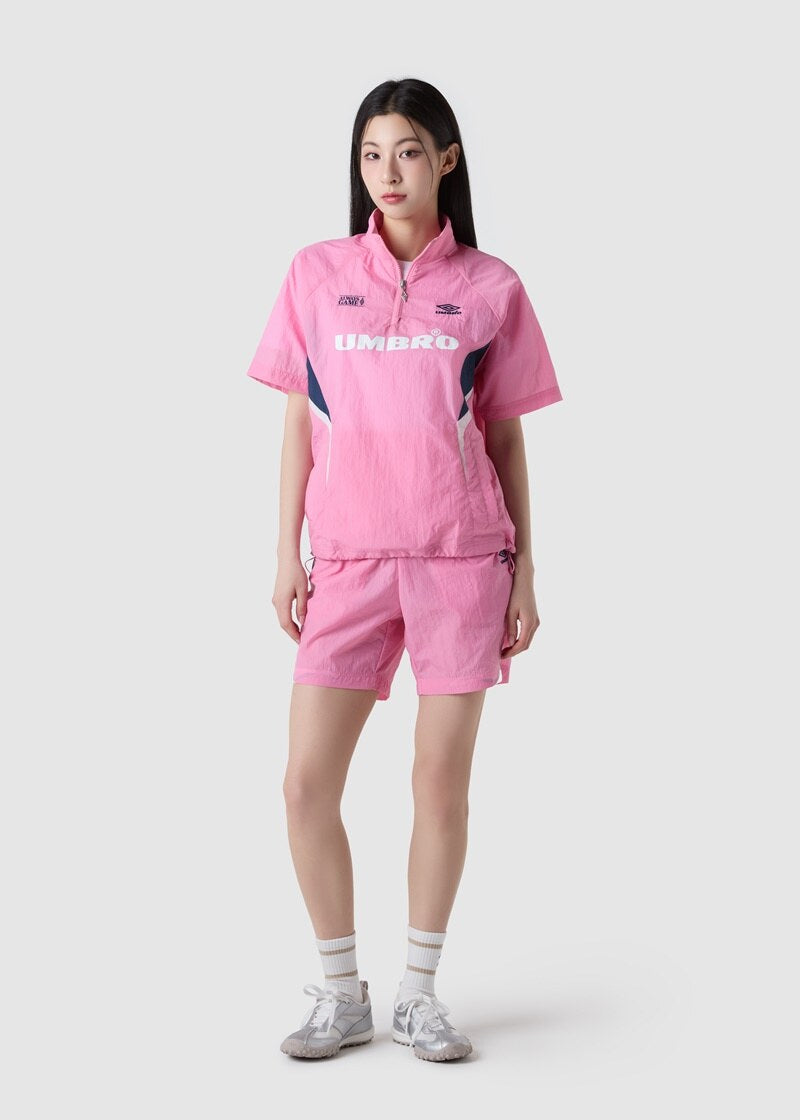 【WE ARE】韓國Umbro 拼色半拉鍊短袖上衣UQ223CWT52