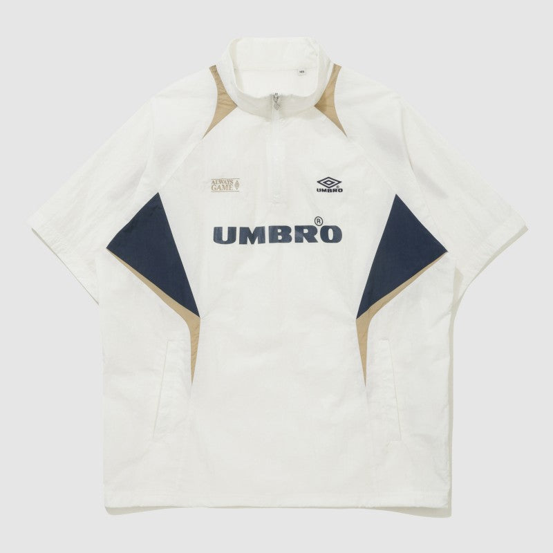 【WE ARE】韓國Umbro 拼色半拉鍊短袖上衣UQ223CWT52