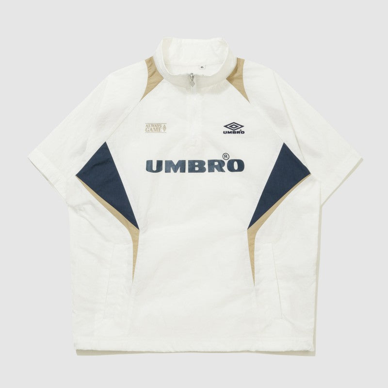 【WE ARE】韓國Umbro 拼色半拉鍊短袖上衣UQ223CWT52