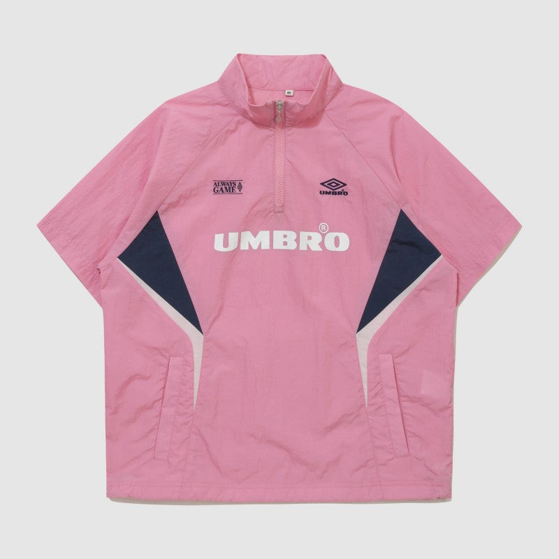 【WE ARE】韓國Umbro 拼色半拉鍊短袖上衣UQ223CWT52
