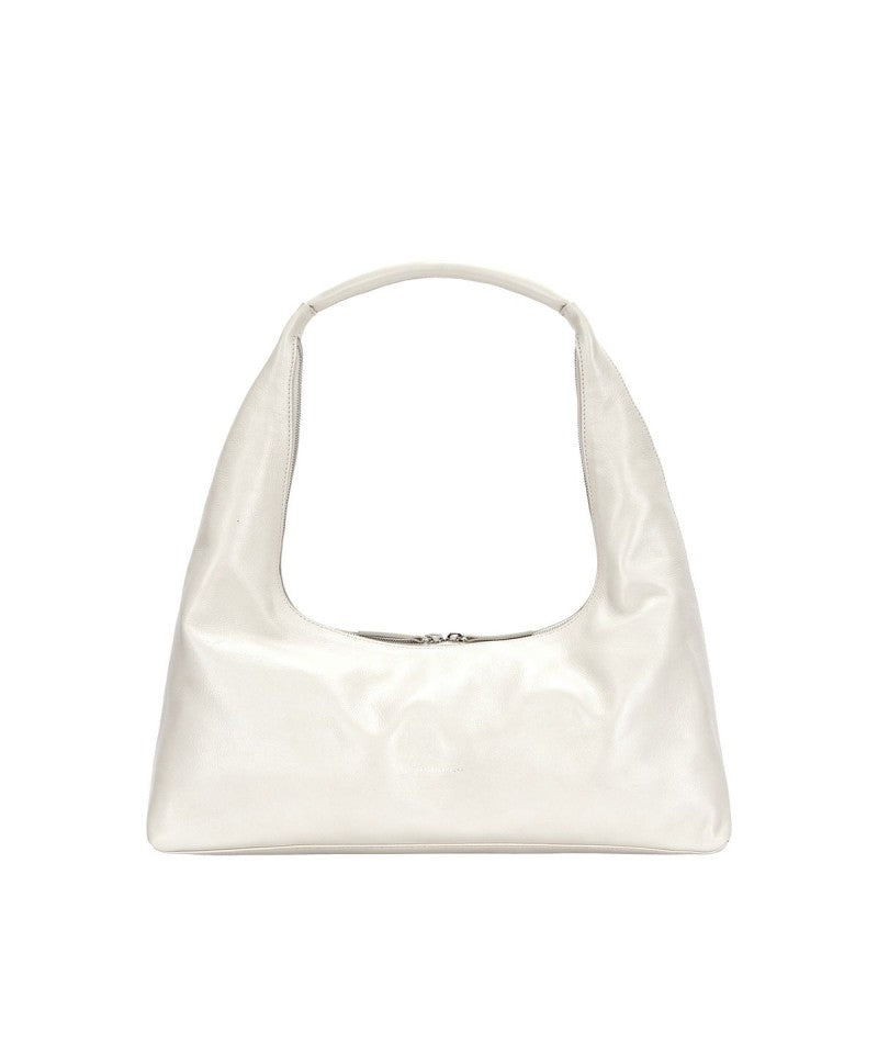 【WE ARE】韓國HOBO LARGE_cream glossy plain單肩包