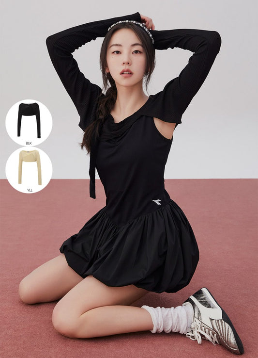 【WE ARE】必入! 韓國Diadora 女款坑條針織罩衫 D5222TRL51