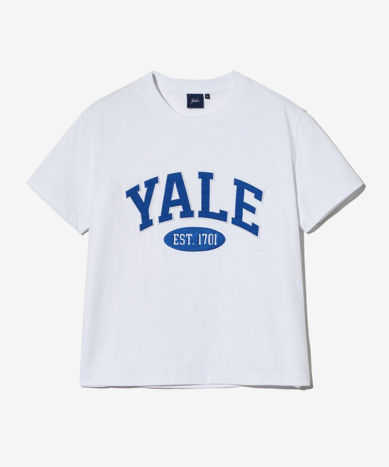 女款【WE ARE】韓國YALE 大標合身版短袖T恤 YFM1SS205S