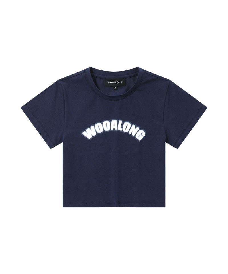 【WE ARE】韓國WAL WOOALONG 渲染Logo短版T恤 WL242JST04W