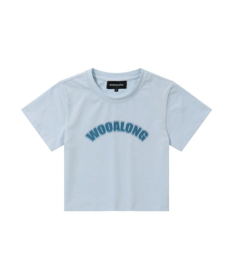 【WE ARE】韓國WAL WOOALONG 渲染Logo短版T恤 WL242JST04W