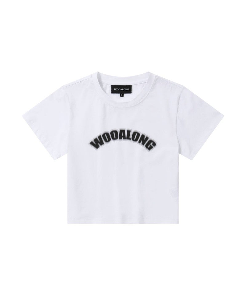 【WE ARE】韓國WAL WOOALONG 渲染Logo短版T恤 WL242JST04W