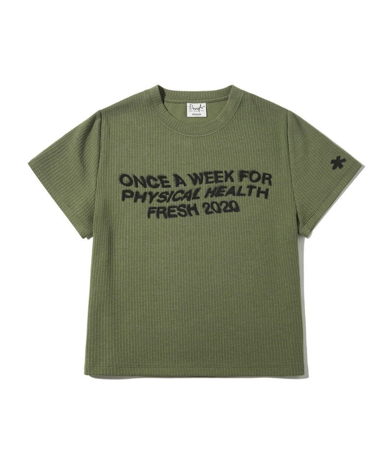 【WE ARE】韓國PHYPS 坑條短袖T恤PFM1SS212A