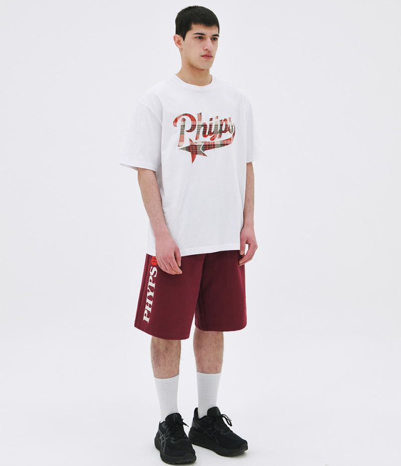 【WE ARE】韓國PHYPS 格紋LOGO短袖T恤 PFM1SS301S