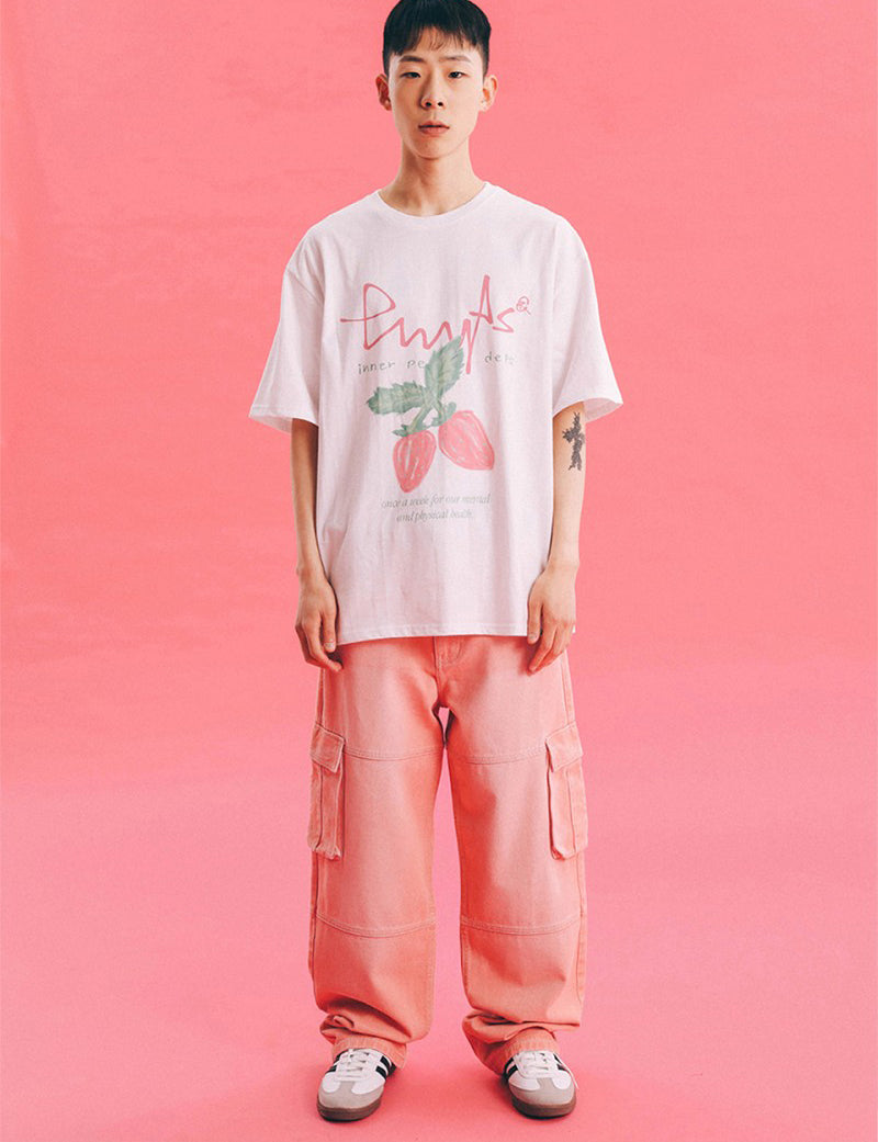 【WE ARE】韓國PHYPS 草莓短袖T恤 PFM1SS309S