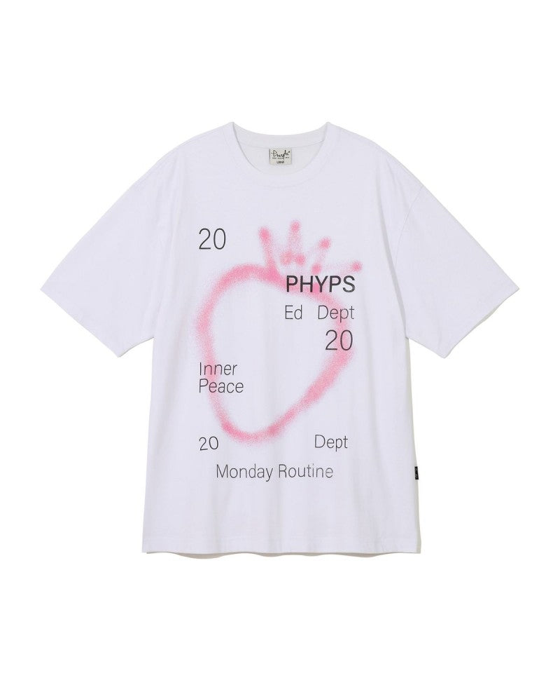 【WE ARE】韓國PHYPS 噴漆草莓短袖T恤 PFM1SS312S