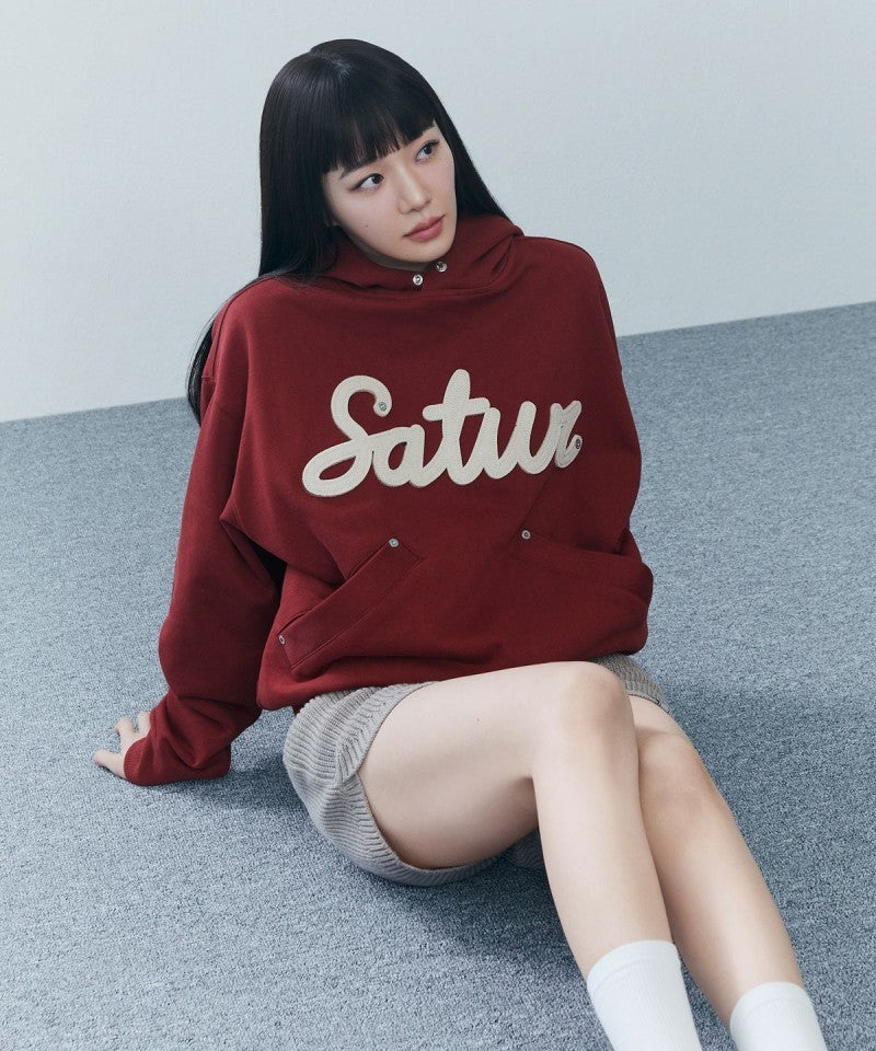 男女同款【WE ARE】韓國Satur 鉚釘連帽大學T SA243UTH09/SA251UTH03
