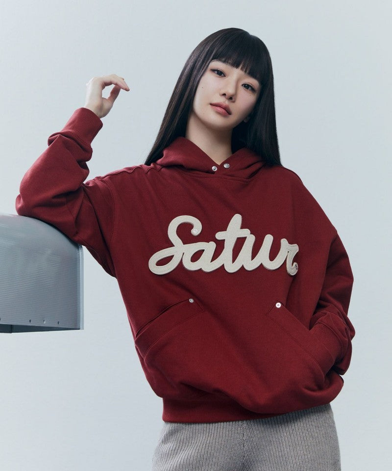 男女同款【WE ARE】韓國Satur 鉚釘連帽大學T SA243UTH09/SA251UTH03