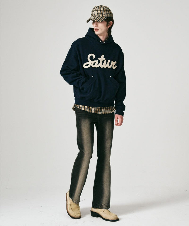 男女同款【WE ARE】韓國Satur 鉚釘連帽大學T SA243UTH09/SA251UTH03