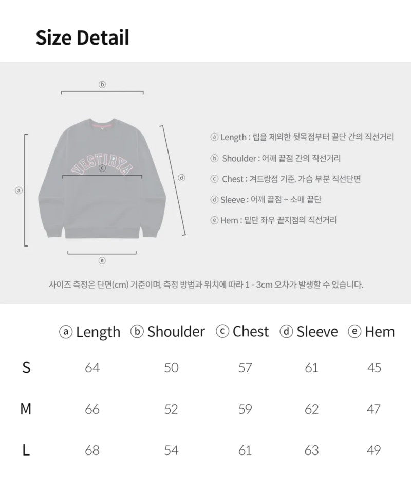 【WE ARE】韓國VESTIRYA刺繡圓領大學T衛衣VE2503CR001