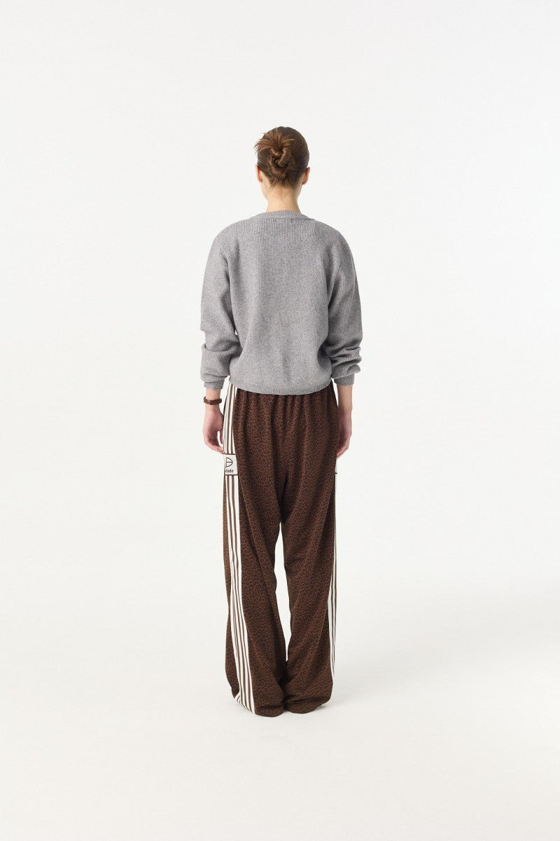 【WE ARE】韓國DONTBELATE 側logo豹紋直筒運動褲