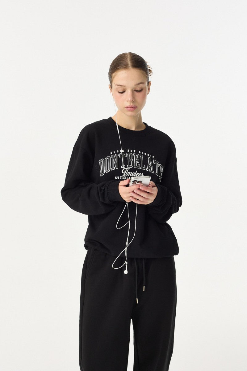 黑五限時折扣【WE ARE】韓國DONTBELATE圓領大學T衛衣20251101-6