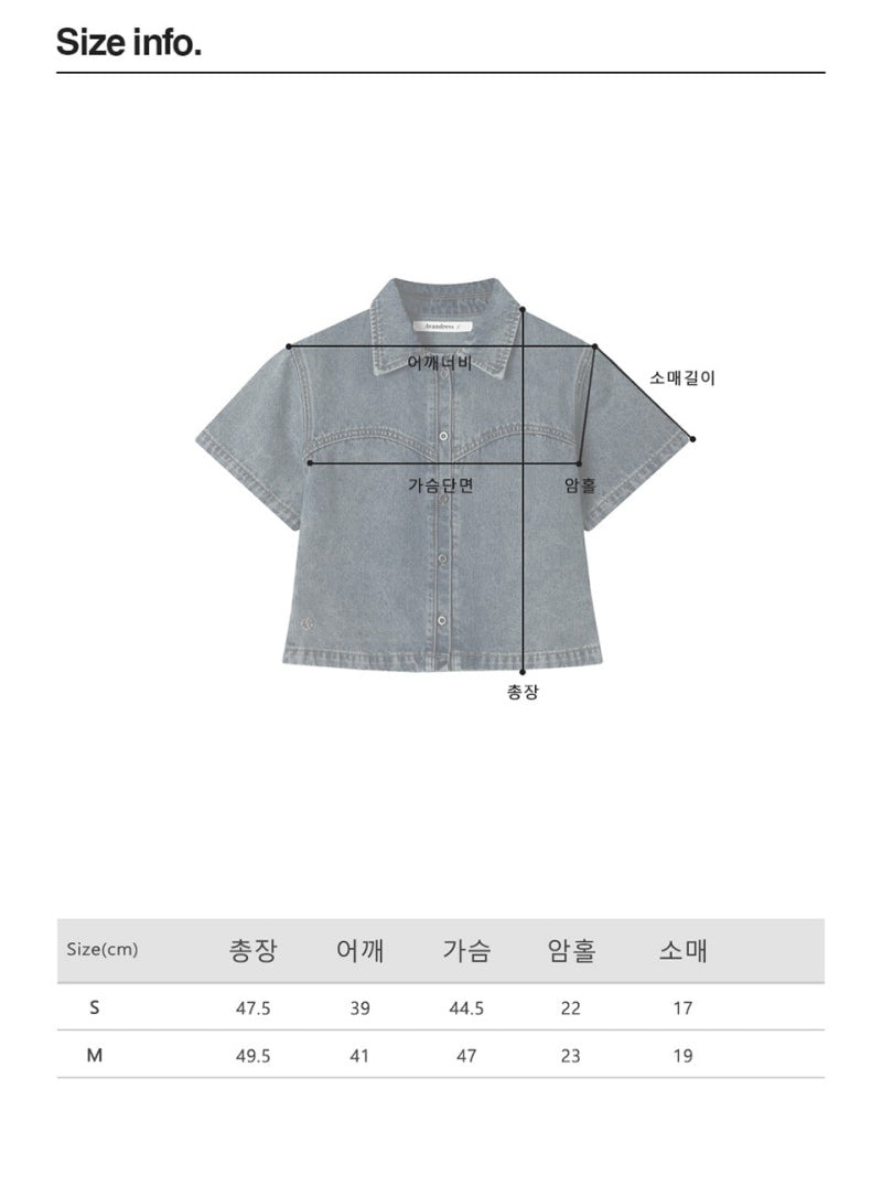 【WE ARE】韓國AVANDRESS牛仔短袖襯衫AD41SH03