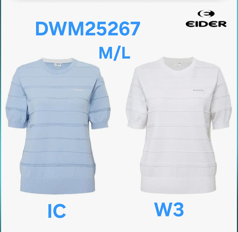 特價款【WE ARE】韓國EIDER 涼感條紋短袖針織衫 DWM25267