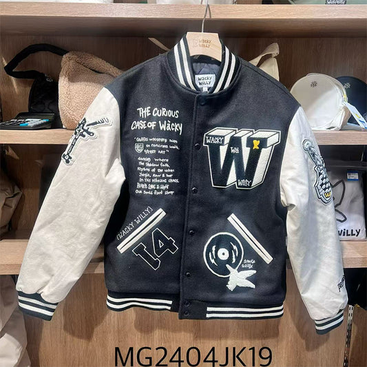 【WE ARE】Korea wacky Willy graffiti baseball jacket MG2404JK19