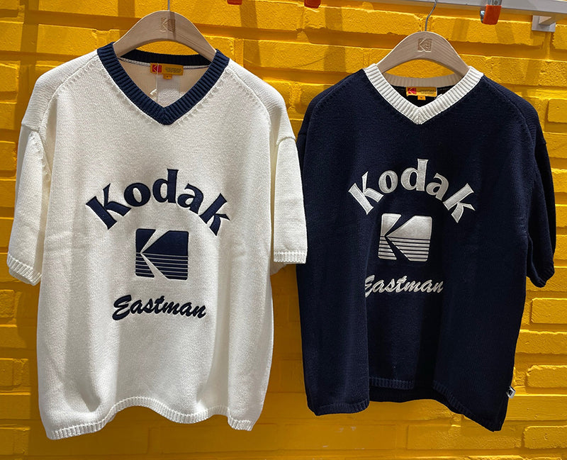 【WE ARE】Korea KODAK knitted short-sleeved T-shirt K5123LKT12