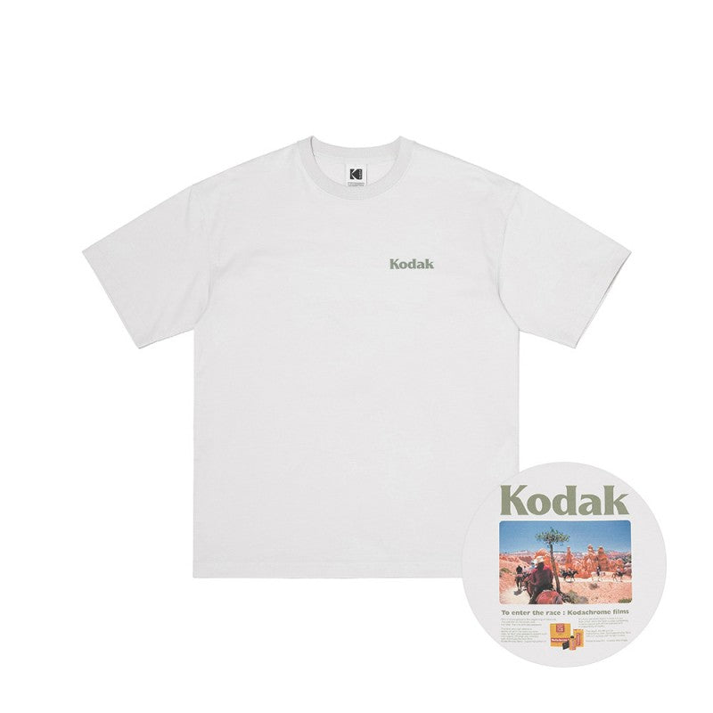 【WE ARE】Korea โกดัก Sinery Back Graphic short -sleeved T -shirt K5223LRS10
