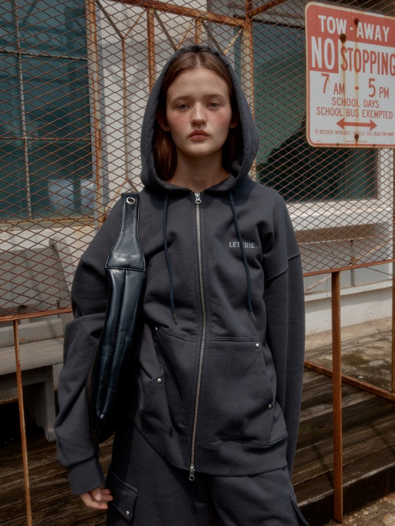 【WE ARE】韓國Leterie連帽棉外套 LETERIELOGOHOODZIP-UP