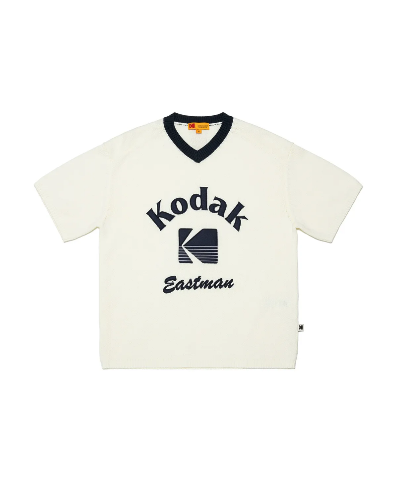 【WE ARE】Korea KODAK knitted short-sleeved T-shirt K5123LKT12