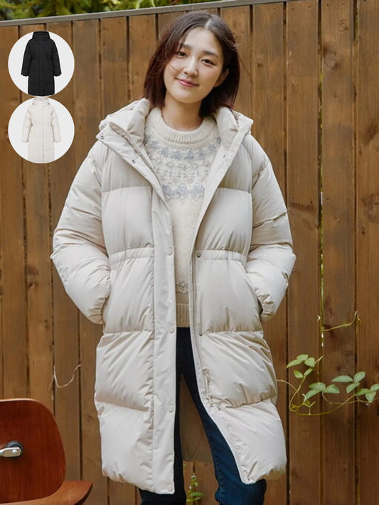 女款【WE ARE】韓國POLHAM休閒長款連帽外套PHE4JP2190