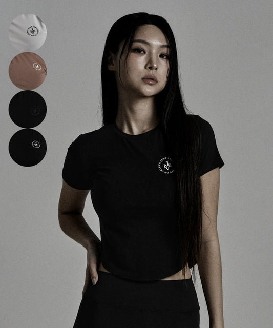 8月折扣 女款【WE ARE】韓國JELEVE  膠印標短版T恤 J2D2TS02