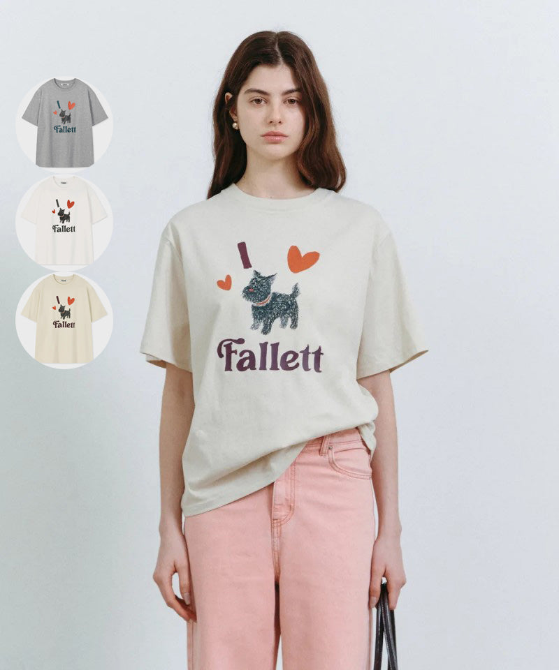 女款【WE ARE】韓國Fallett 狗狗短袖T恤FA2502ST15
