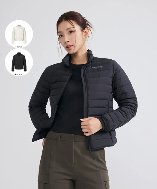 女款【WE ARE】韓國Discovery高領輕薄鴨絨羽絨服DWDJ72056