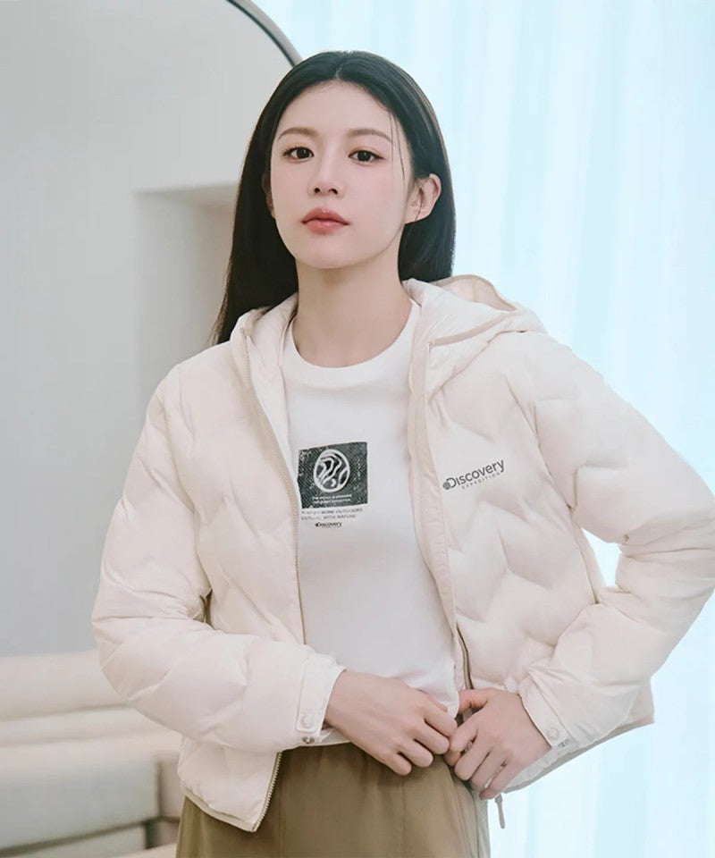 女款【WE ARE】韓國Discovery連帽鵝絨羽絨服DWDJ84056