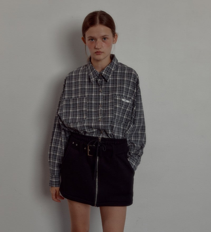 【WE ARE】韓國Leterie長袖格子襯衫CHECKBUTTONSHIRT