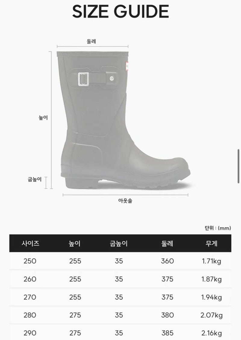 【WE ARE】Korean HUNTER classic men’s rain boots MFS9000RMA