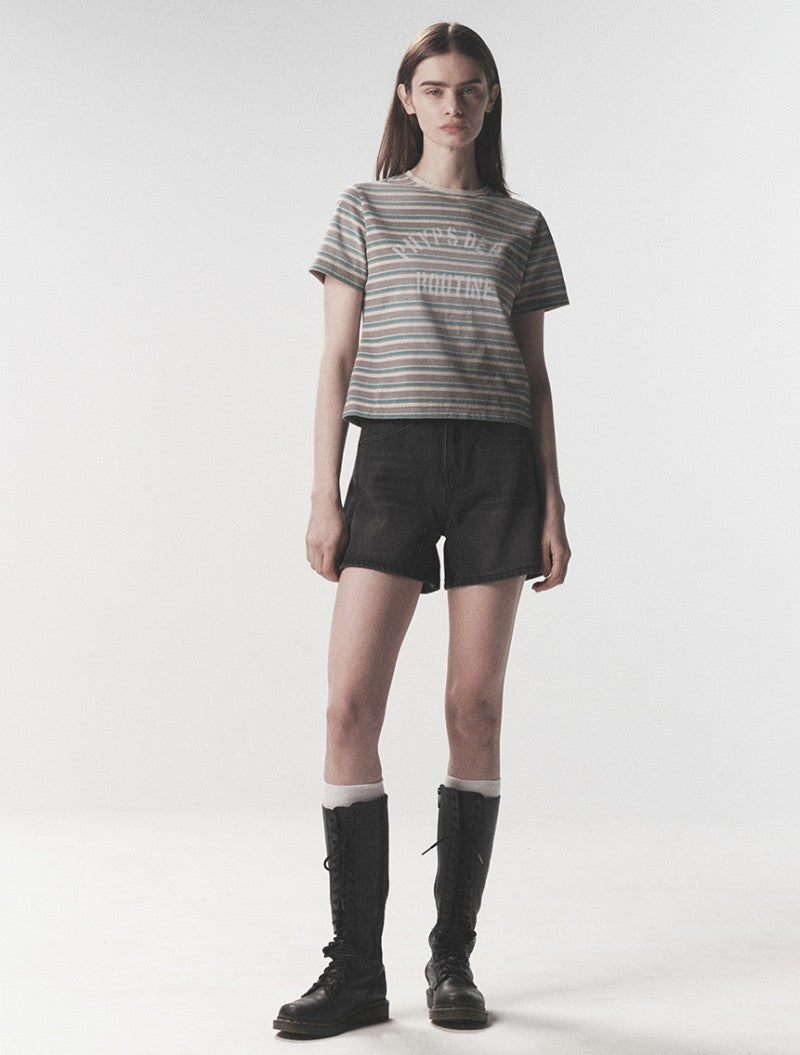 女款【WE ARE】韓國PHYPS 條紋短袖T恤 PFM1SS201A