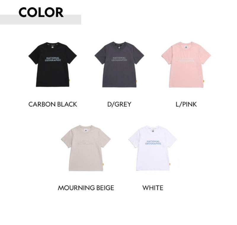 Unisex【WE ARE】 Korean National Geographic logo short-sleeved T-shirt N255UTS020