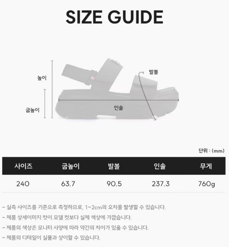 【WE ARE】韓國HUNTER皮革厚底涼鞋HCU3110FDZ