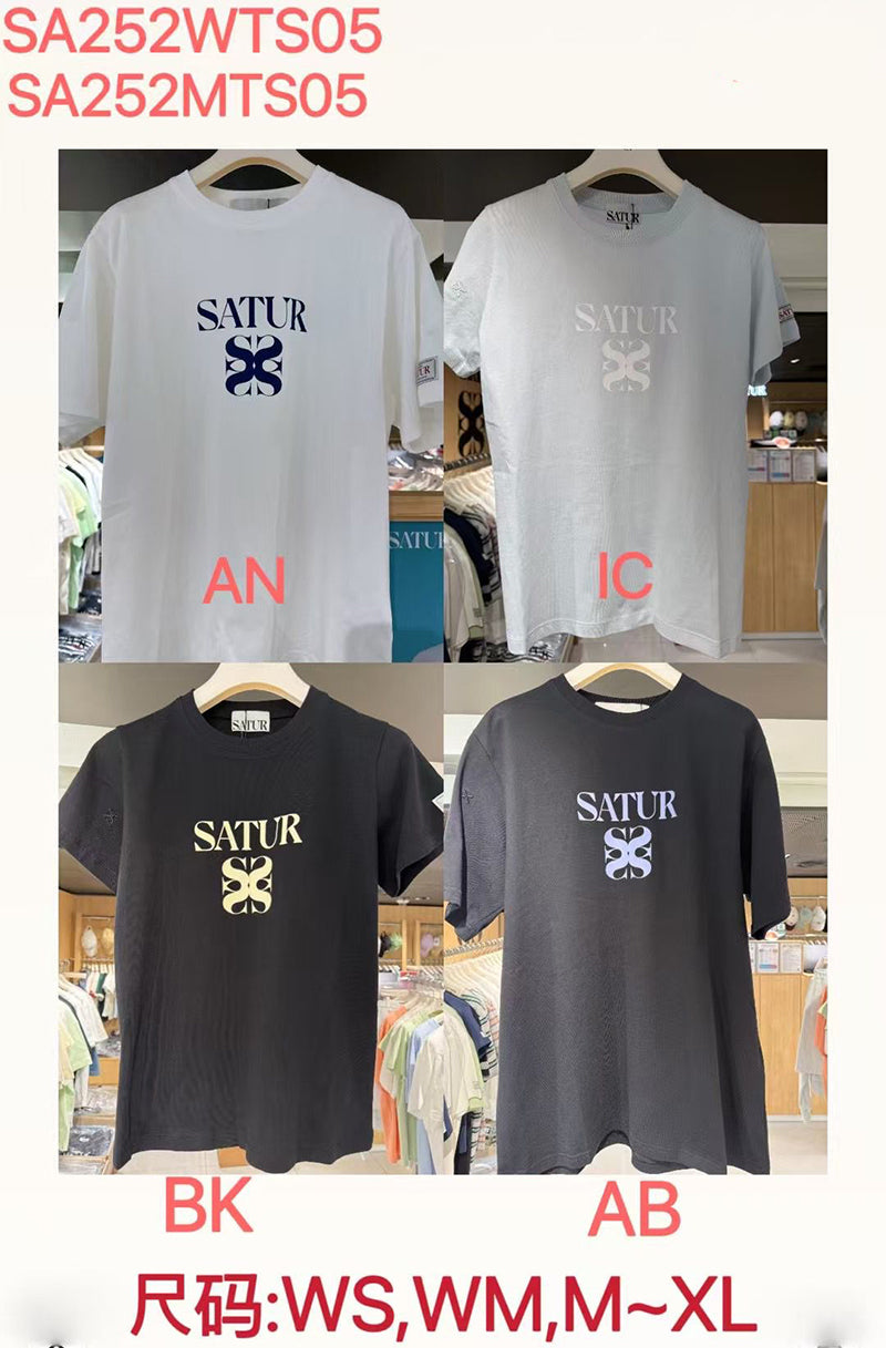 Satur折扣款 男女同款【WE ARE】韓國Satur短袖T恤SA252WTS05/SA252MTS05