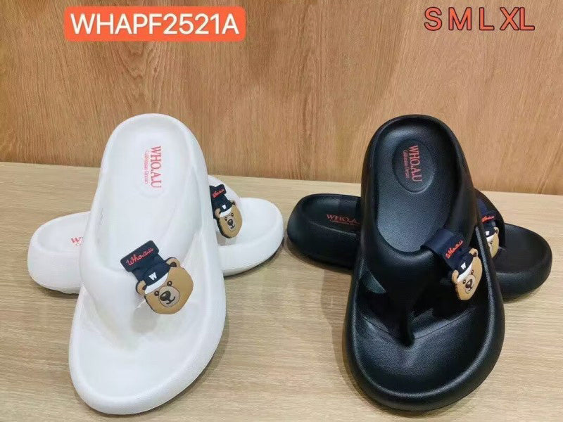 【WE ARE】Korea WHO.AU casual bear flip-flops WHAPF2521A