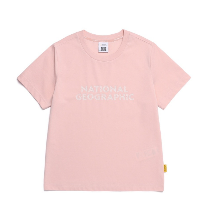 Unisex【WE ARE】 Korean National Geographic logo short-sleeved T-shirt N255UTS020