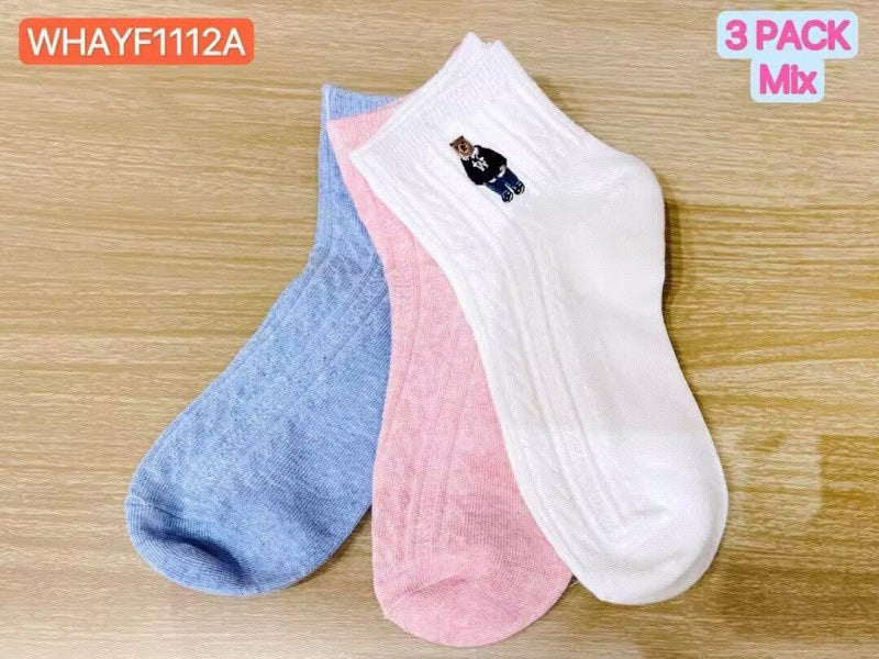 【WE ARE】Korea WHO.AU casual cotton socks (3 pairs 1 set) WHAYF1112A