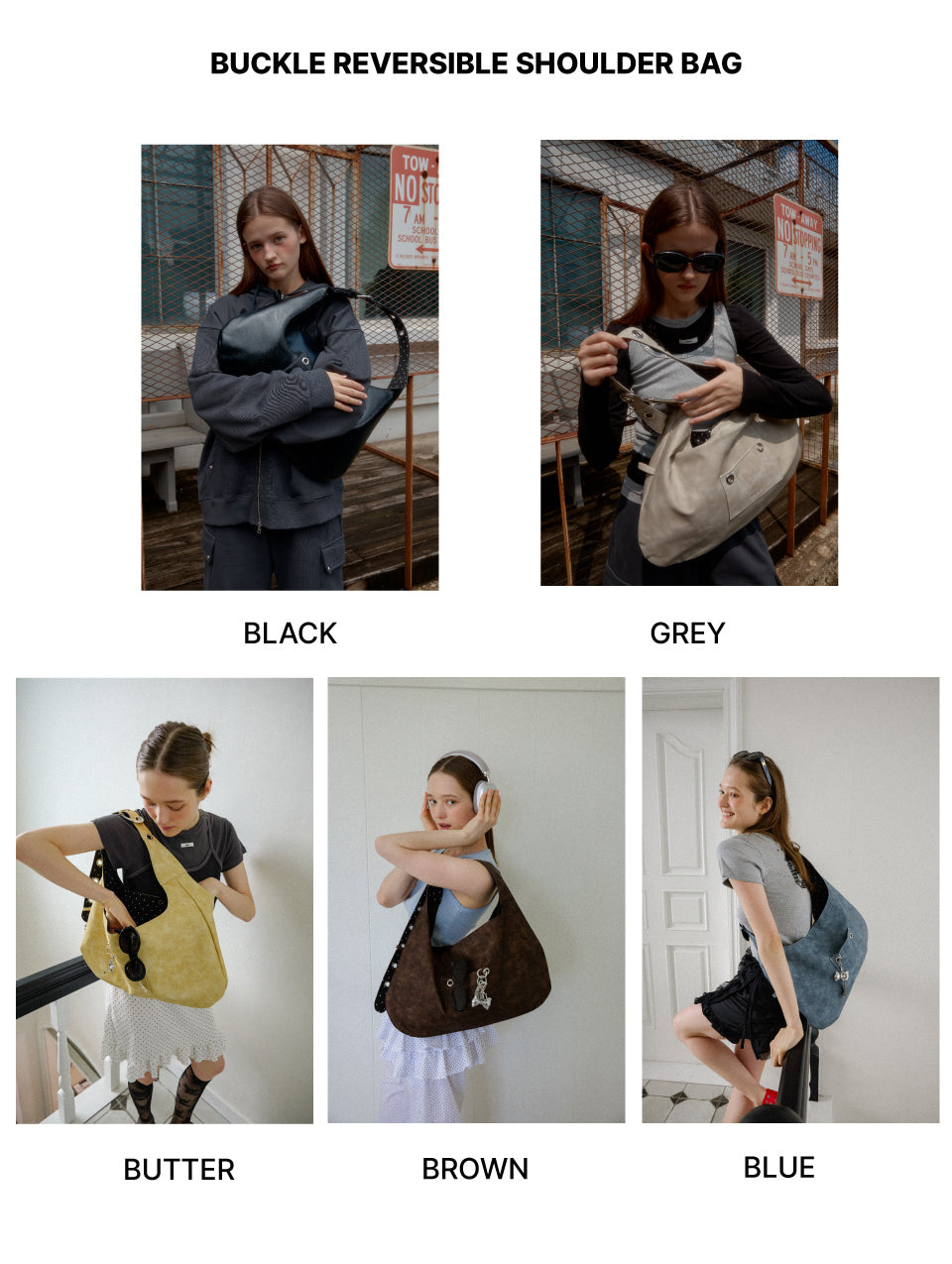 【WE ARE】韓國Leterie時尚單肩包BUCKLEREVERSIBLESHOULDERBAG