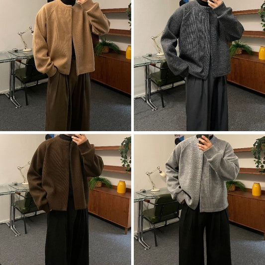 【WE ARE】Korean round collar cardigan jacket in 5 colors